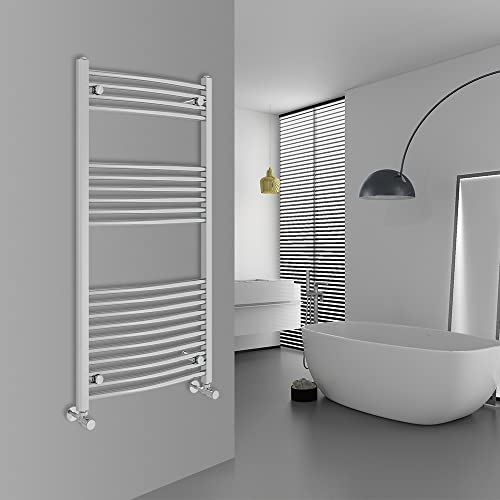 Image of Warmehaus Curved Bathroom Heated Towel Rail Ladder Radiator Chrome 1200x600mm