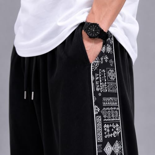 Image of Men Baggy Printed Track Pant | Loose Fit Casual Lower for Men | Everyday Wear