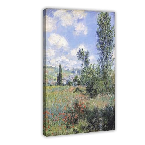 Impression sur toile Vue de Vetheuil par Monet tableau 61x91.4 cm