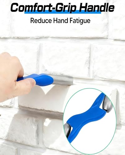 4 Sizes Barrel Jointer with Storage Bag Masonry Brick Jointer Tool Steel Handle Lightweight Bricklaying Trowel Builder Tool for Wall Renovation Ceramic Tile 1/2in 5/8in 3/4in 7/8in,Blue-With Bag