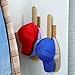 Wall Decor Farmhouse - 4 Packs Hat Hangers - Hat Organizer Hook Wooden Baseball Cap Hat Holder for Wall Closet Door Bedroom Organization