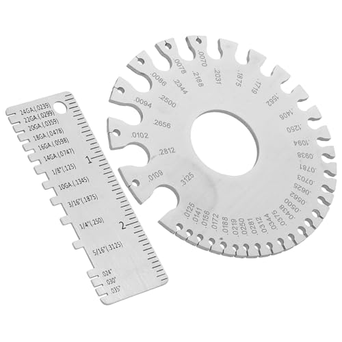 Calibrador de espesores de doble cara, 2 piezas, acero inoxidable, herramienta de medición precisa para inspección de espesores en aplicaciones de metalurgia miniatura 1