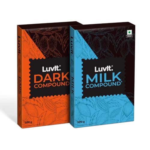 Image of LuvIt. Cocoa Crush - Dark Compound Bars | Perfect for Baking, Frosting, Chocolate Making | 500g pack of 5 (Combo, Pack of 2)