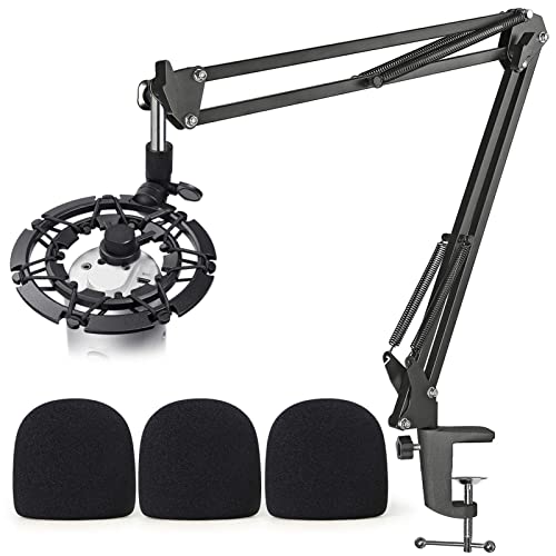Adjustable Mic Suspension Boom Scissor Arm Stand Microphone Windscreen Pop Filter And Shock Mount For Blue Yeti By Youshares #TOP25