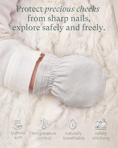 SuperSoft Baby Mittens, Bamboo Viscose Infant Newborn Mittens for Girls Boys No Scratch Gloves 6 Pack3