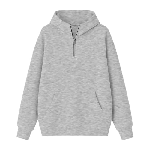 Dog Pouch Sweatshirt Pet Pouch Hoodie Womens Quarter Zip Kangaroo Pocket Travel Errands Cozy Ropa De Invierno Mujer Wardrobe Capsule Woman Over 50 Gray - image 5