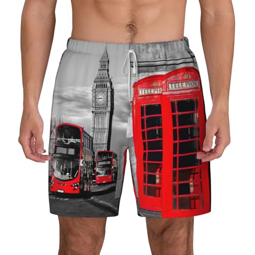 Short de bain rétro homme respirant et ultra léger avec motif vintage de Londres Angleterre