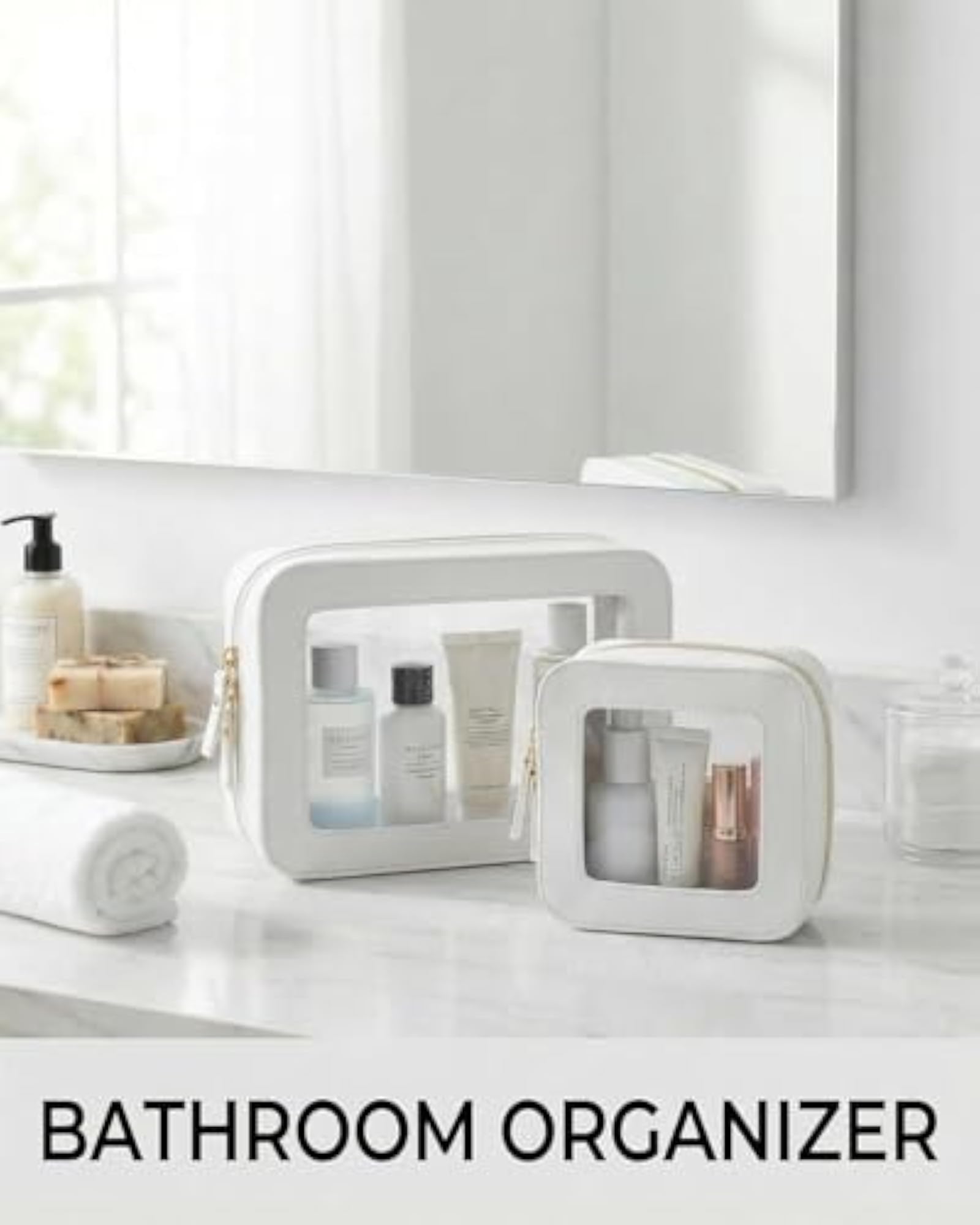 Clear Makeup Brush Bag Pouch, Waterproof Travel Holder