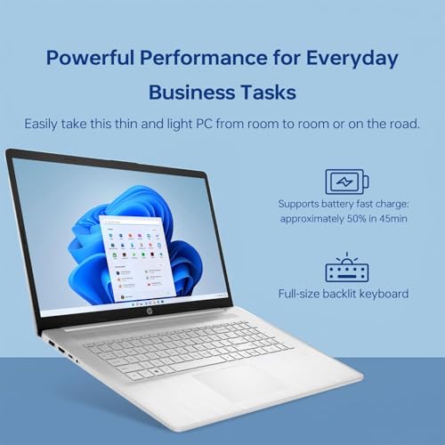Image of HP 17.3 Inch Touchscreen Laptop for Business | Backlit Keyboard, Fingerprint Reader | Intel 10-Core 13th Gen i5 CPU(Beats 12th i7-1255U) | 32GB RAM, 1TB SSD | WiFi 6, Bluetooth 5.3