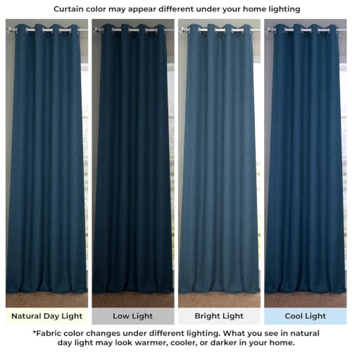 Image of HPD Half Price Drapes Grommet Linen Curtains 84 Inches Long Room Darkening Curtains for Bedroom & Living Room (1 Panel), 50W x 84L, Indigo