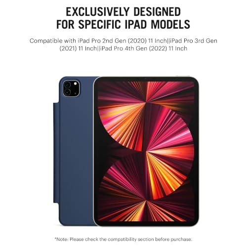 Image of DailyObjects Pleat Y-Fold Magnetic Case for iPad Pro 11-Inch (4th Gen, 2022 / 3rd Gen, 2021 / 2nd Gen, 2020) - Atlantic Blue