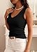 PRETTYGARDEN Tank Tops for Women V Neck Summer 2026 Casual Sleeveless Shirts Ribbed Knit Basic Tees Slim Fitted Camisole Vest(Black,Medium)