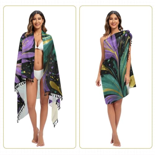 Cubierta de vestido para mujer que cubre el traje de baño con elegancia y diseño morado 5