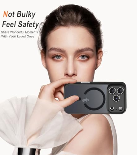 TXXO for iPhone 17 Pro Max Case with Privacy Screen Protectors, Compatible with Magsafe [Full Camera Protection] Slim Translucent Matte Shockproof Phone Case for 17 pro max 6.9 Inch, Orange - image 6