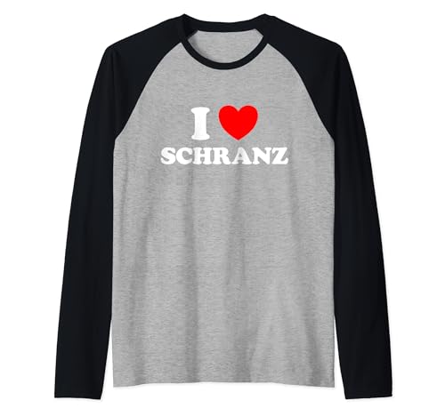 I Love Schranz Divertente Hard Tekno Techno Tedesco Fast Music Fan Maglia con Maniche Raglan