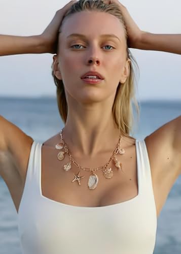 LILIE&WHITE Sea Shell Necklace For Women With Trendy Charms Summer Beach Beaded Necklace Shell Starfish Charms Fashion Jewelry2