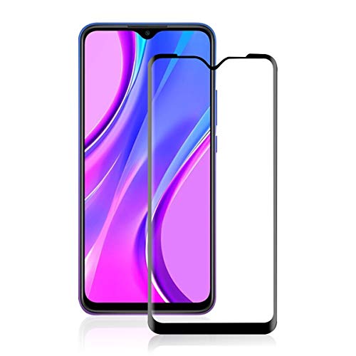 ROVLAK Protector de Pantalla para Xiaomi Redmi 9 Full Coverage Protector Xiaomi Redmi 9 Cristal Templado Vidrio Templado 9H Tempered Glass Screen Protector para Xiaomi Redmi 9-Negro Cover