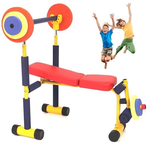 Équipement de fitness enfants avec haltères et banc de musculation réglable