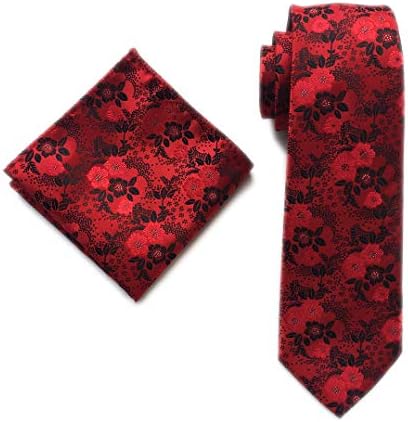 Mens Silk Red Black Ties Set Winter Cool Gentleman Party Jacquard Cravat Necktie