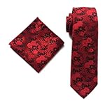 Mens Silk Red Black Ties Set Winter Cool Gentleman Party Jacquard Cravat Necktie