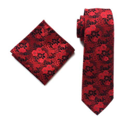 Mens Silk Red Black Ties Set Winter Cool Gentleman Party Jacquard Cravat Necktie #TOP19