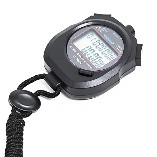 Chronomètre de Sport avec minuteur de précision 1/100 Secondes 10 mémoires Grand écran pour la Natation, la Course à Pied, l'entraînement Sportif – Image 4