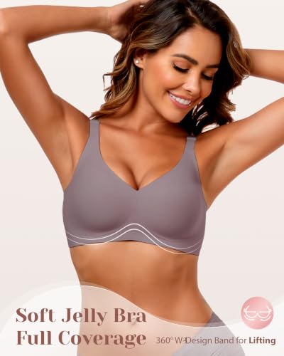 Image of Deep V Petal Bras for Women No Underwire Soft Wireless Bras Comfort Seamless Bralettes with Extender