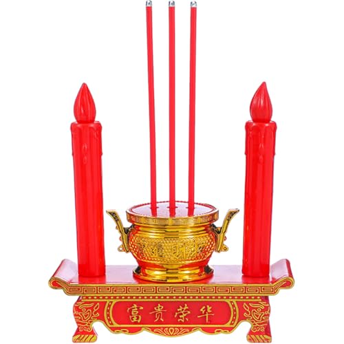 Alipis Centre de Table Bougie LED Rouge sans Flamme en Plastique Légère, Bougie Décorative Sûre pour Anniversaire et Visite de Famille