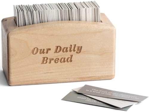 DaySpring - Our Daily Bread Wood Promise Box - 240 Promises from The Word of God - Sharable Scripture Cards (J4531) Brown