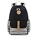 Produktbild S-ZONE Französisch Breton Nautical Striped Rucksack Marine Sailor Marine-Streifen Schulranzen Daypack für Teenager Mädchen Student