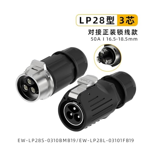 Conector de aviación de 3 núcleos impermeable EW-LP282 semimetálico 3