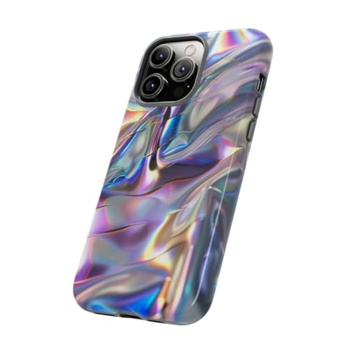 Coque rigide brillante texture holographique irisée pour iPhone 14 Pro Max - 2