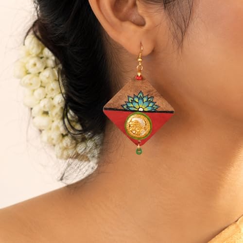 Image of Handcrafted Tribal Wooden Earrings Collection for Women - Butterfly, Princess & Modern Geometric Statement Designs