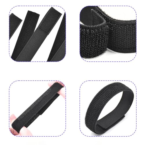RNXRZANK 3X 6 Pieces Adjustable Elastic Leg Straps Ankle Bands for Hiking Fishing Riding Black