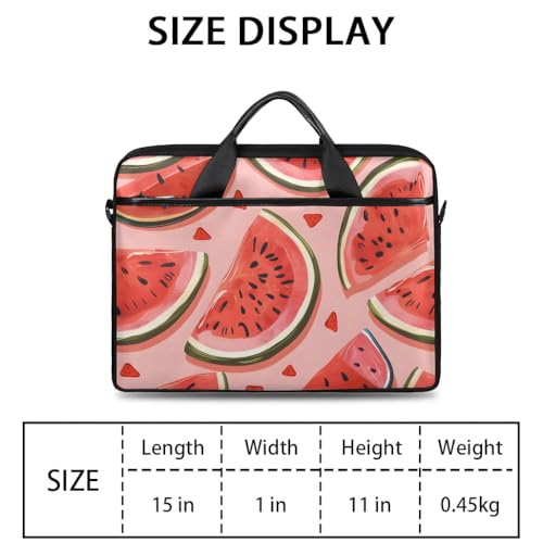 Shoulder Bag for Laptop Fruit Watermelon Print 14/15 Inch Laptop Sleeve Waterproof Computer Bag for Notebook & Tablet Shockproof Laptop Case for Work Travel2