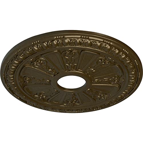 Image of Ekena Millwork CM18RABRS Raymond Ceiling Medallion, Brass