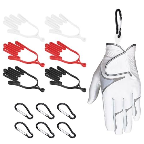 Soporte de guantes de golf PATIKIL unisex de 6 piezas con ganchos para secado rápido