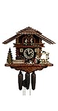 Hönes Cuckoo Clock Black Forest house with moving beer drinkers and mill wheel - Image 1