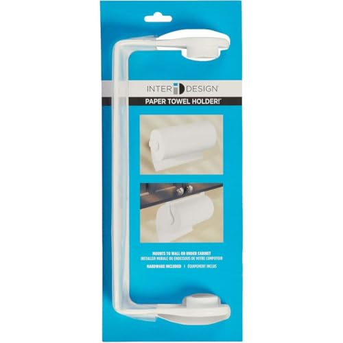 Porta rollo de toallitas de papel de pared iDesign en plástico blanco, 28,5 cm 6