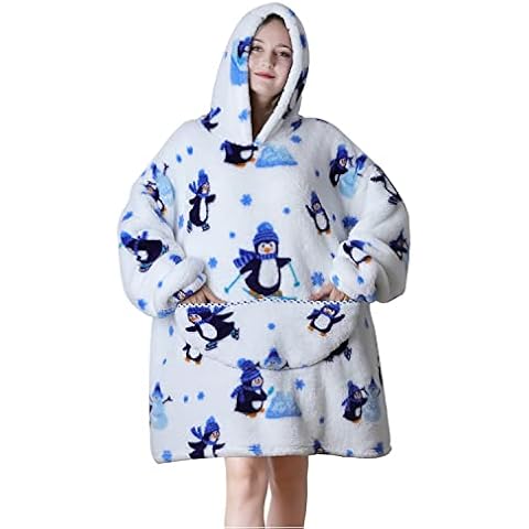 Queenshin Decken Hoodie Damen Pinguin Cover