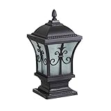 Lanterne extérieure de colonne de pelouse en verre imperméable Matériau en aluminium de qualité, peinture uniforme, imperméable, la pluie ne rouille pas, peut montrer l'ambiance de l'environnement, vous apporter une sensation de beauté.