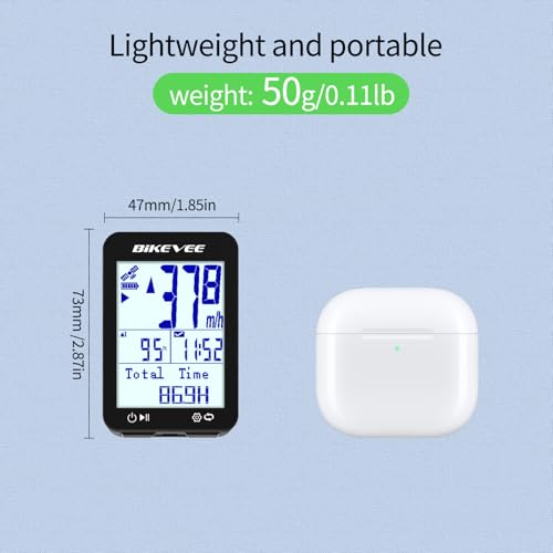 Image of GPS Bike Computer Wireless Bicycle Speedometer Odometer 9 Languages Auto Backlight Auto Start Stop IPX7 Waterproof 2.4 Inch LCD Supports MPH KMH