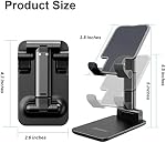 Cell Phone Stand, Adjustable Phone Stands, Folding Phone Holder, Angle Height Phone Dock Cradle Holder for Desk, Compatible with All Mobile Phone, iPhone, iPad, Tablet, Desk Accessories