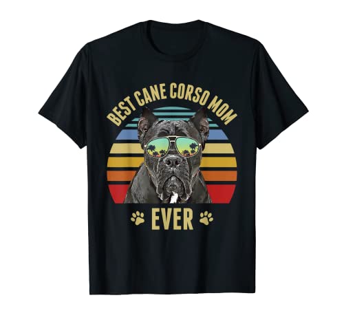 Cane Corso Best Dog Dad Ever Retro Sunset Beach Vibe Camiseta