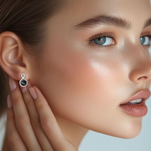 S925 Sterling Silver Infinity Pearl Earrings Stud for Women, Genuine Quality 8-8.5mm Round Saltwater Cultured Pearls 14K Gold Plated Hypoallergenicity Jewelry Gifts for Mother Wife Bridal3