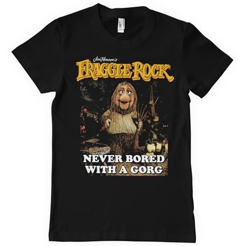 T-Shirt Fraggle Rock pour Homme Never Bored with A Gorg Noir
