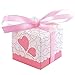 Produktbild JZK 50x Rosa Herz Gastgeschenk Box Süßigkeiten Schachtel Geschenk Kasten für Hochzeit Geburtstag Babyparty Taufe Kinder Party Weihnachten