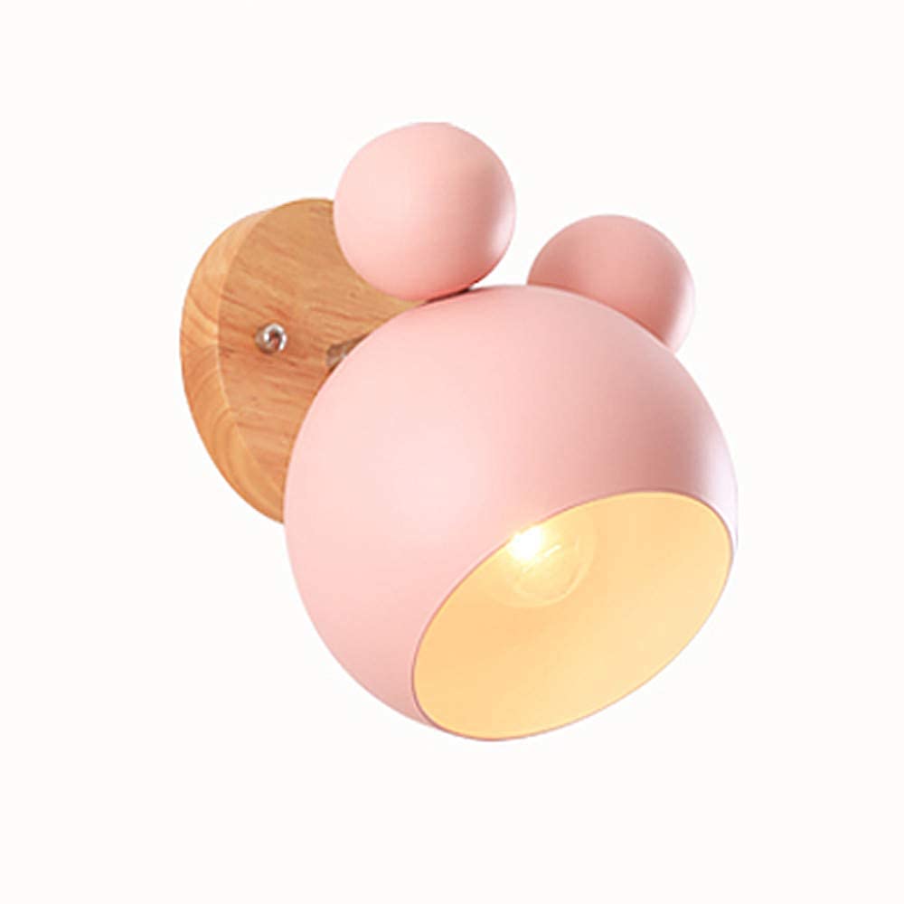 FYHH-JZHY Children's Wall Light Nordic Macaron Indoor Panda Lovely Led Sconce Light Iron Art Modern Multiple Colour Shades, E27 Wall Lamp Industrial Modern, for Children's Room Babyroom Beds