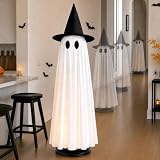Joyehome Halloween Decor Indoor 46.5" Lighted Animated Floating Ghost with Spooky Sound & Touch Activated Sensor Spooky Ghosts Halloween Decor for Party Home Haunted House