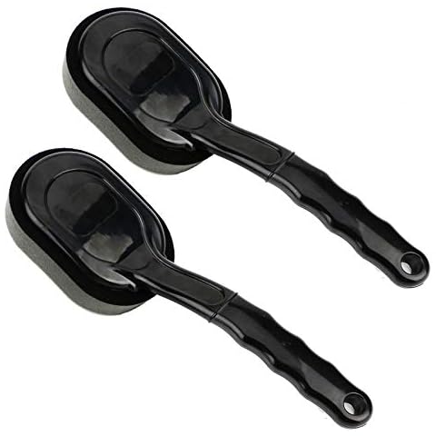 sdoot Tire Shine Applicator, 2 Pack Tire Dressing Applicator Pad, Tire Sponge Applicator Curved Tire Detail Sponge with Handle Cover